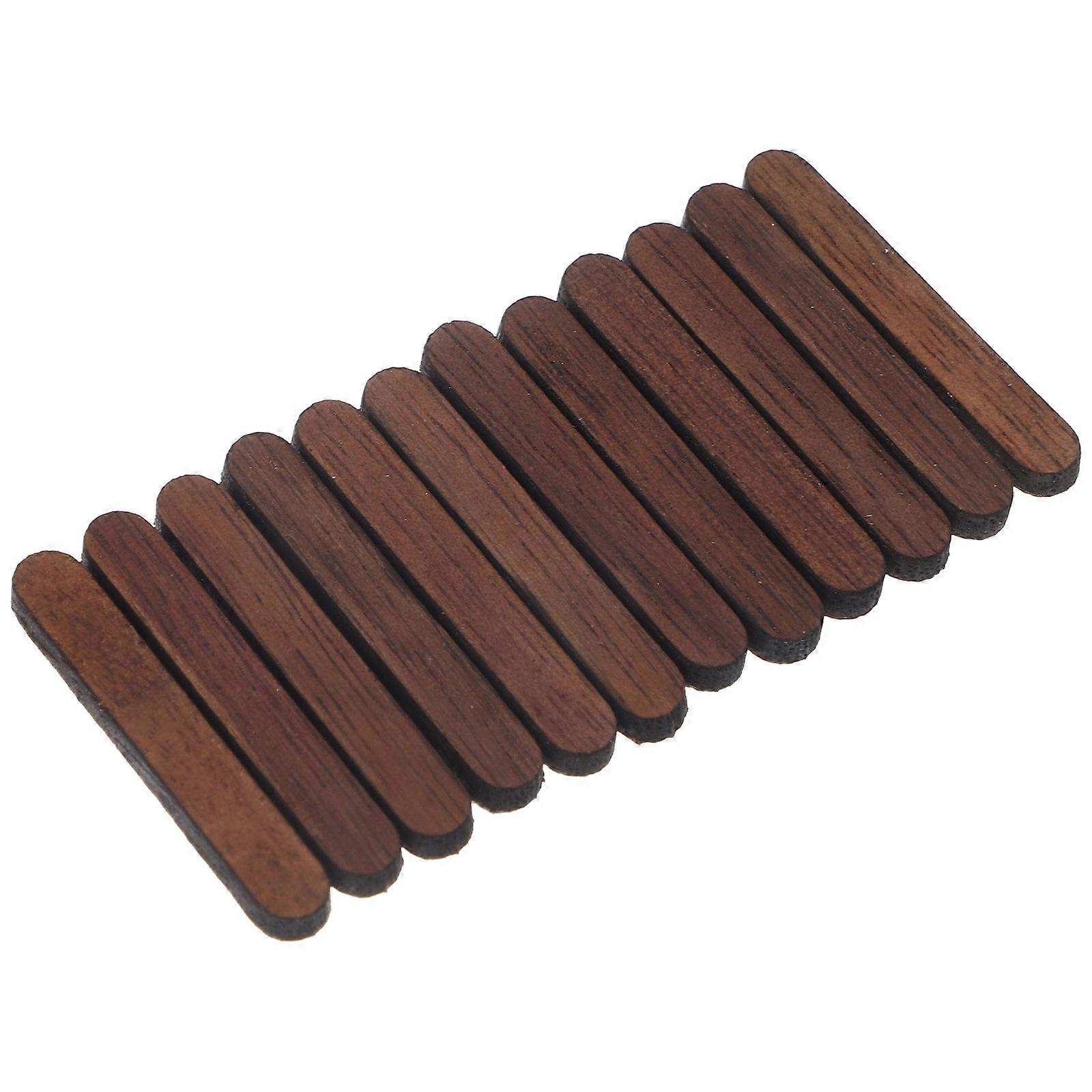 Light Brown Vertical Bar Clock Hour Marker DIY Decor For Adults 12 Pcs Wall Clock Component