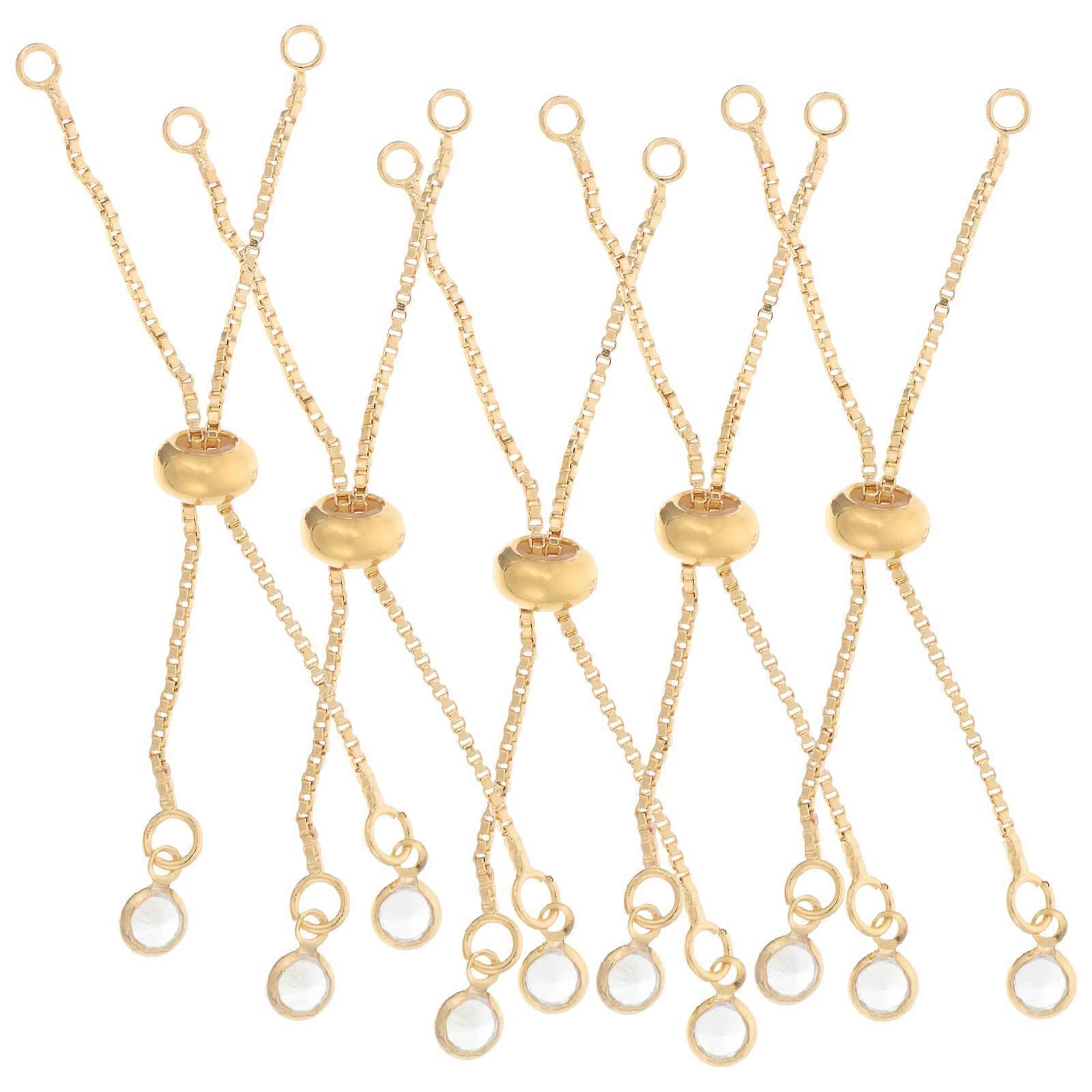 Golden Bracelet Extension Chains Copper Adjustable for Bracelet 25Pcs