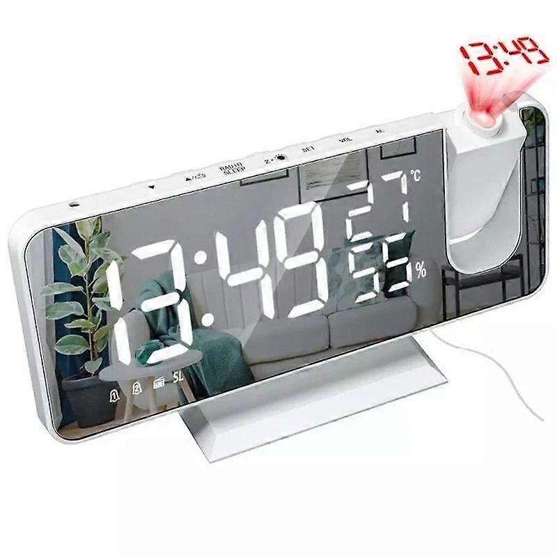 Minglan Projection Alarm Clock Bedroom Ceiling Digital Radio Alarm Clock With Usb