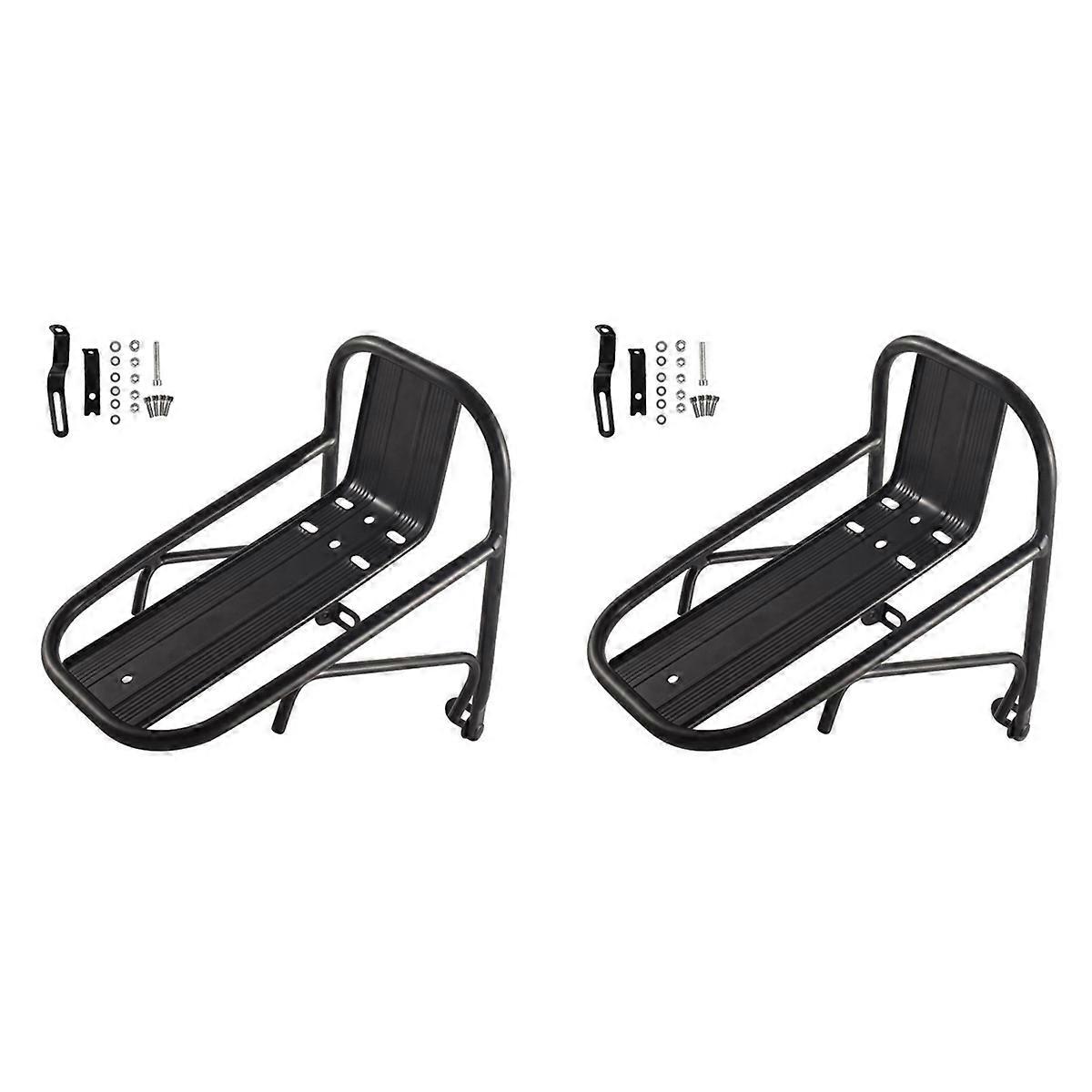 2X Bicycle Front Rack Bicycle Basket Bracket Mountain Bike Front Rack Alloy Front Fork Rack Bicycle