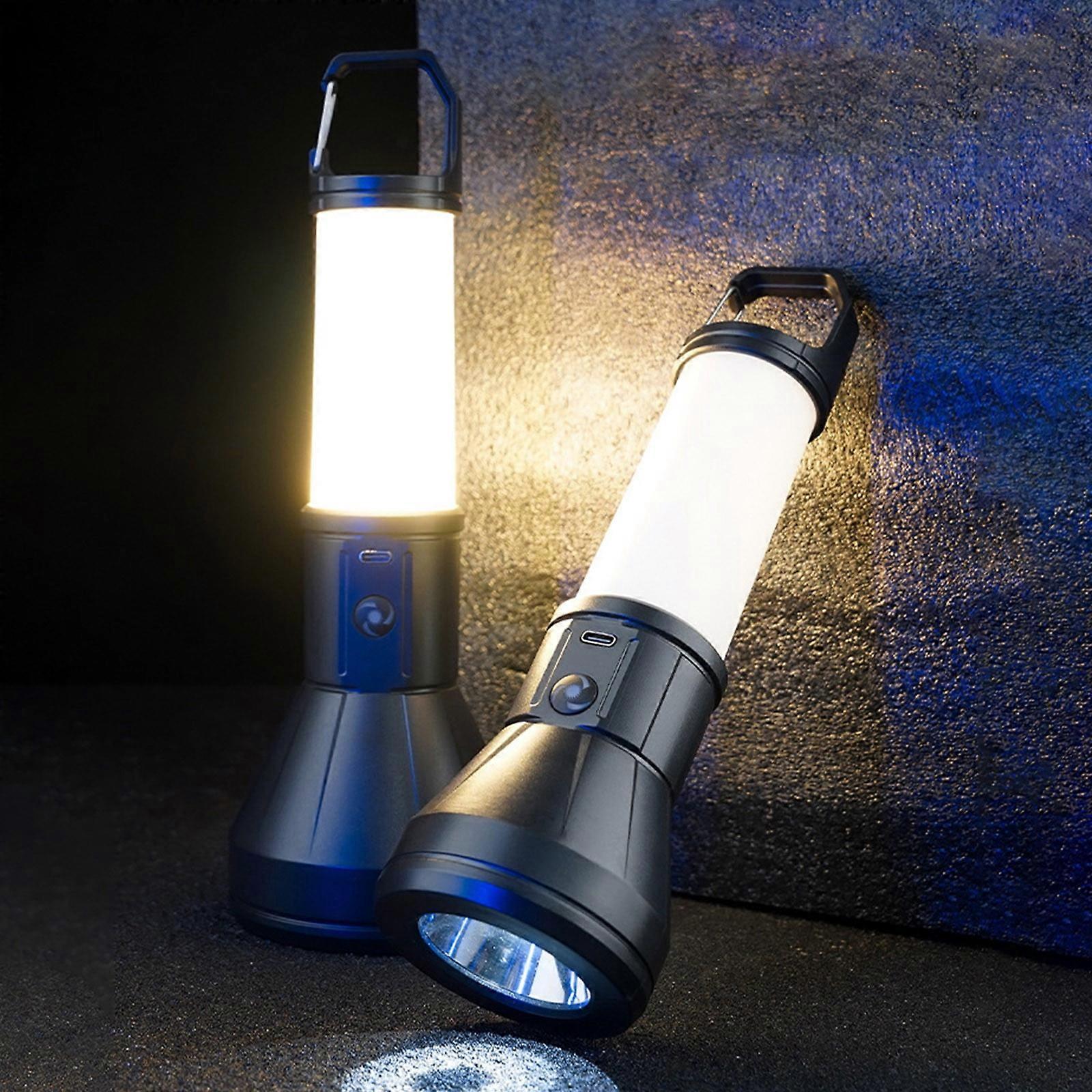 Jacenvly New Fathers Day Gift, Dual Light Source Side Flashlight, Long Range Camping Hanging Flashlight, High Endurance, Compatible with Kitchen