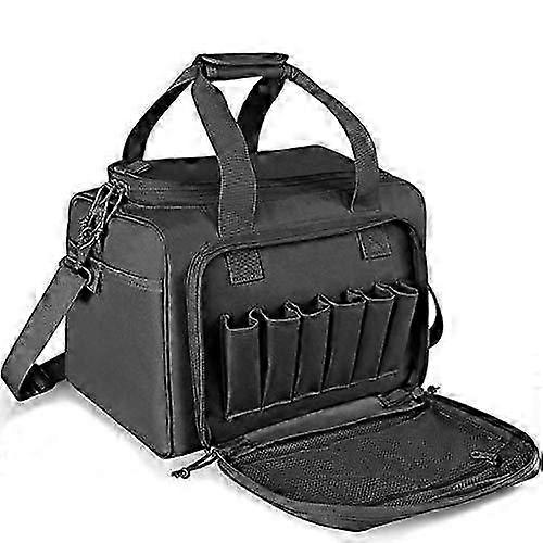 JWL Tactical Gun Range Bag for Handguns and Ammo Shooting Duffle Range Pistol Bag with Magazine Slots Multiple Compartments Black