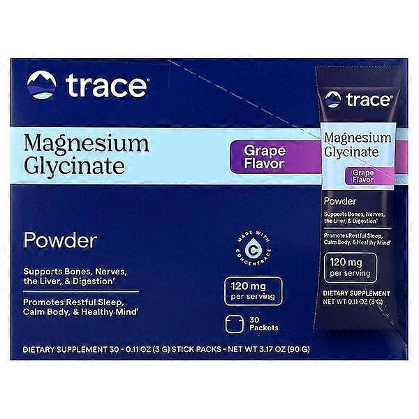 Trace, Magnesium Glycinate Powder, Grape, 30 Packets, 0.11 oz (3 g) Each