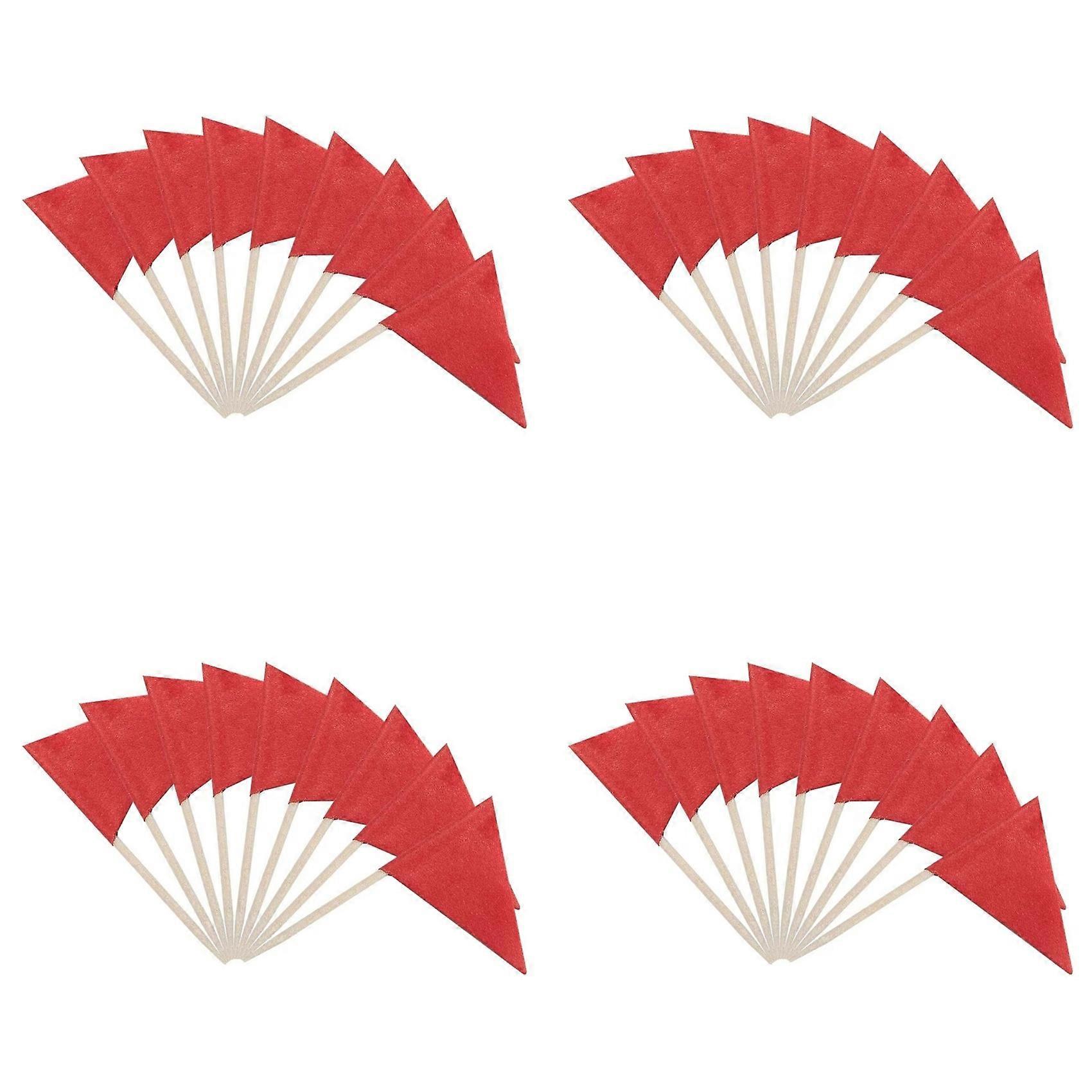 400 Pcs Solid Red Toothpick Flags Small Mini Plain Red Color Stick Cupcake Toppers Flags DIY Decoration