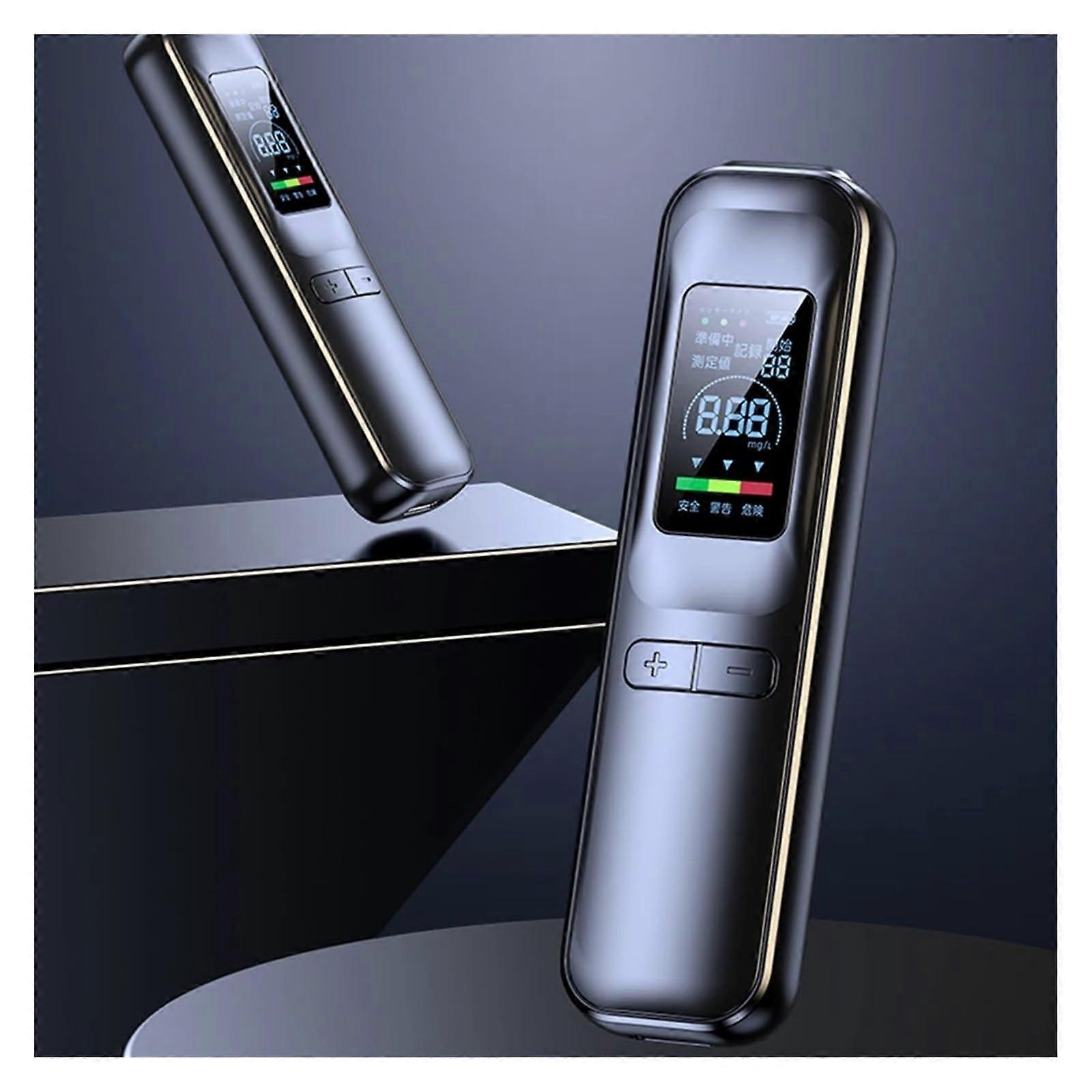 NonTouching Blowing Breathalyzers Portable Multifunctional Alcohol Detector For Policeman Use Black English Version