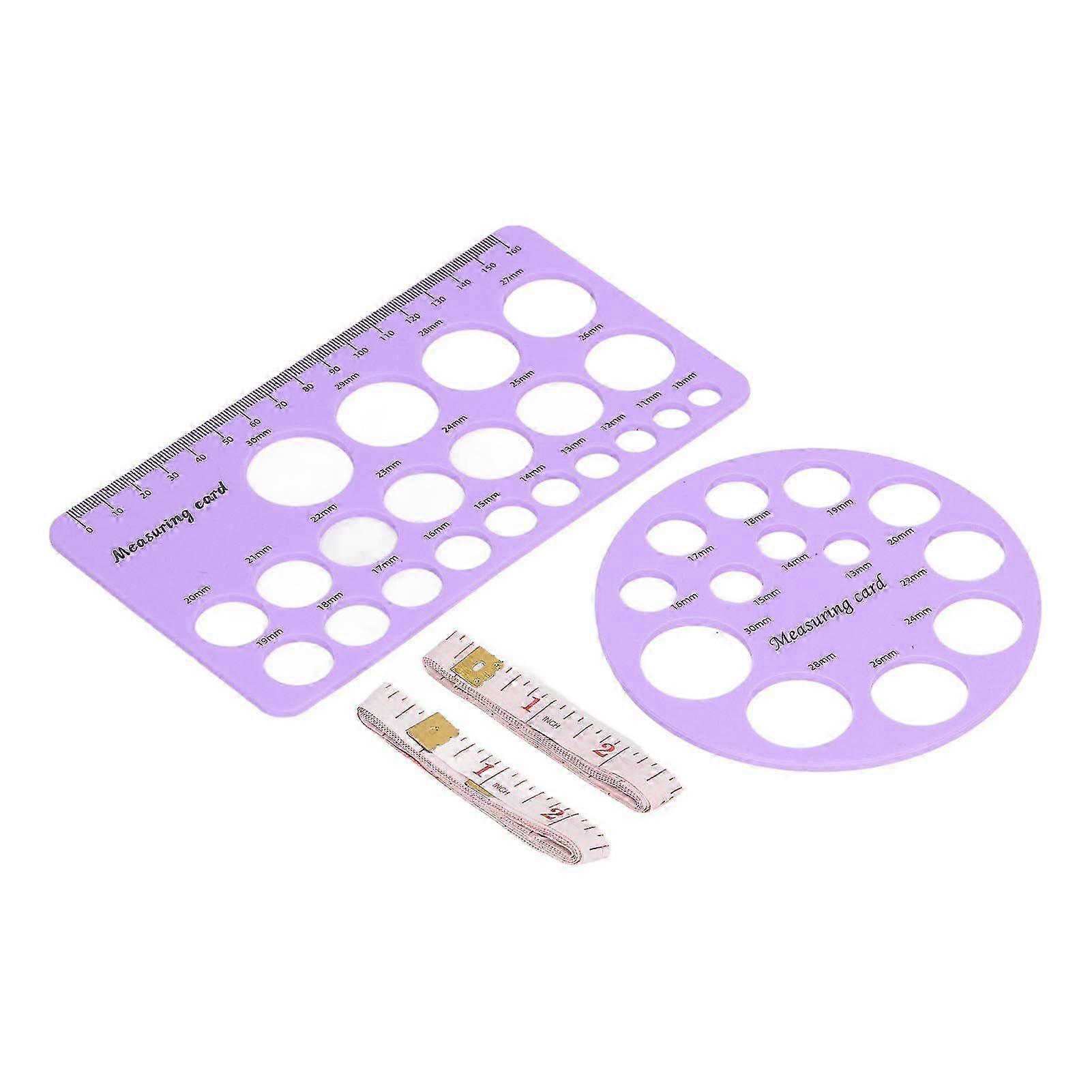 Flange Measurement Tool Sizing Nipple Rulers Set Silicone for Breast Pump Round and Rectangle Purple