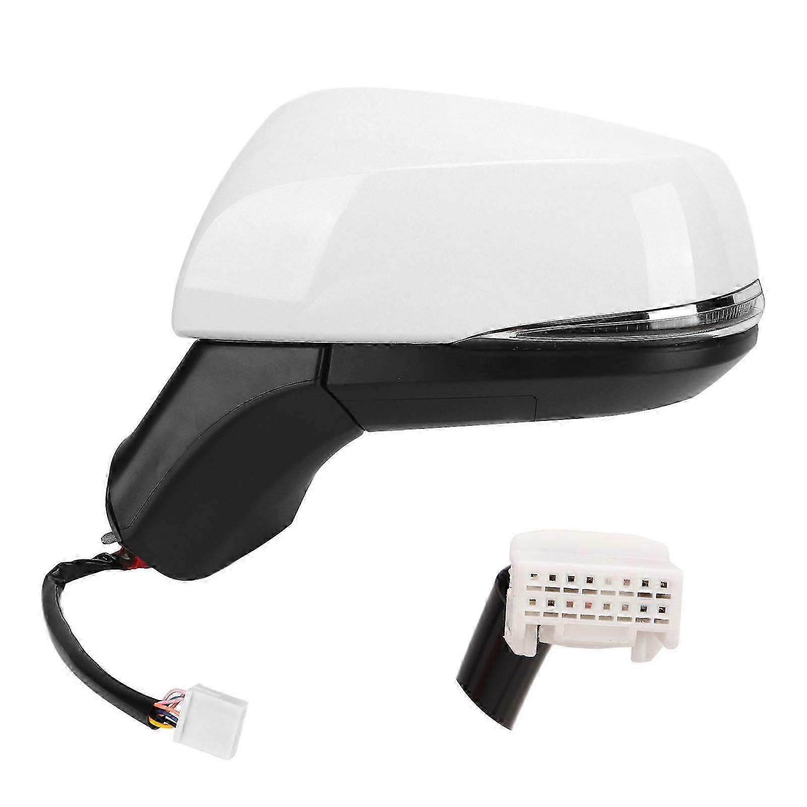 White Heated Power Side Mirror with Turn Signal Blind Spot Monitoring Replacement for Toyota RAV4 2019 2022 LeftEdition 1028