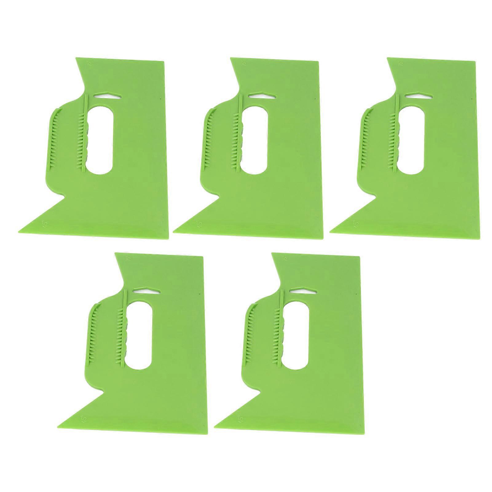5 Pcs 10 Inch Green PP Putty Scraper Multi Angle Model 0115