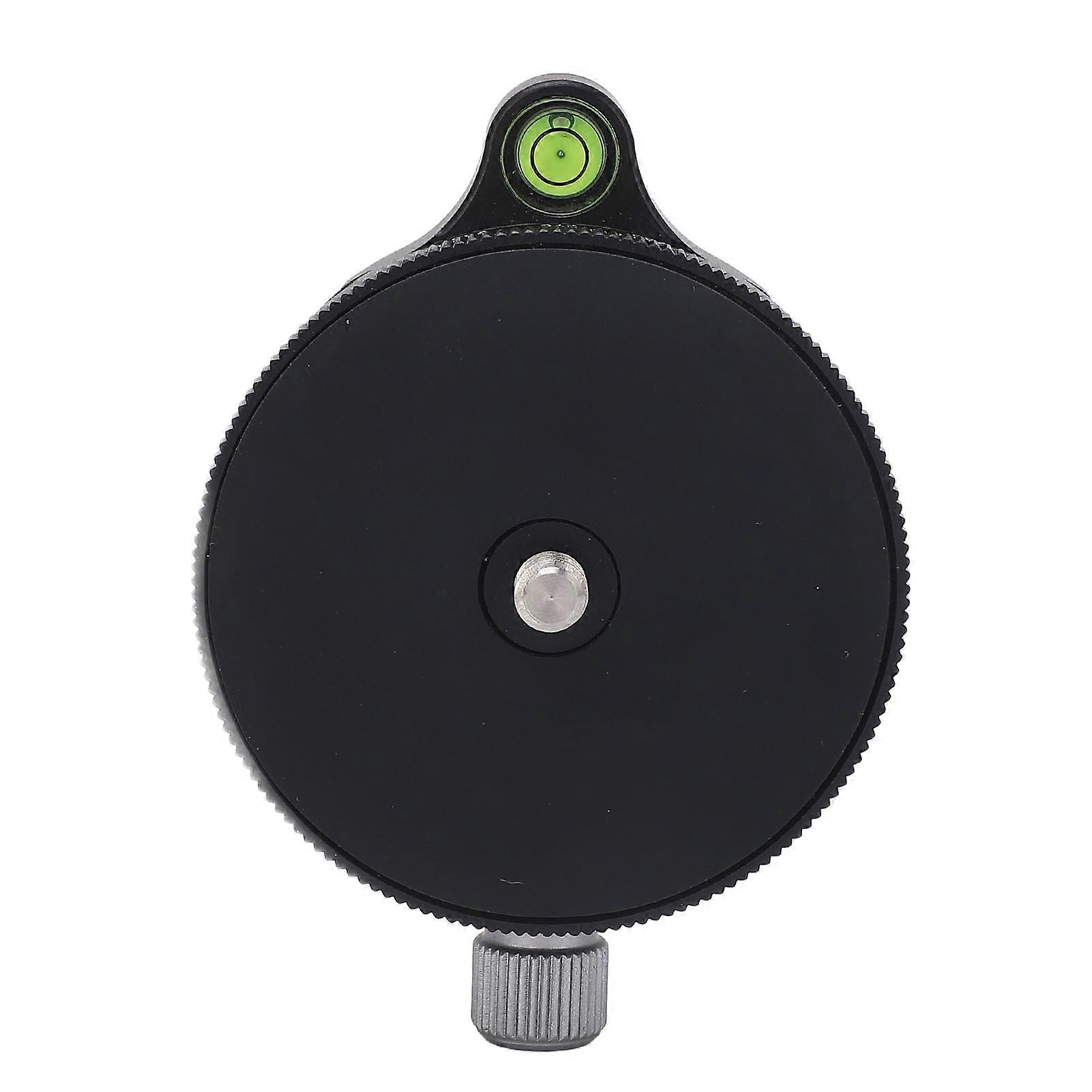 Camera Panoramic Panning Base with Level 60MM Aluminum Alloy CNC Oxidized 1/4in 3/8in Thread 360 Degree Panoramic Tripod Head 