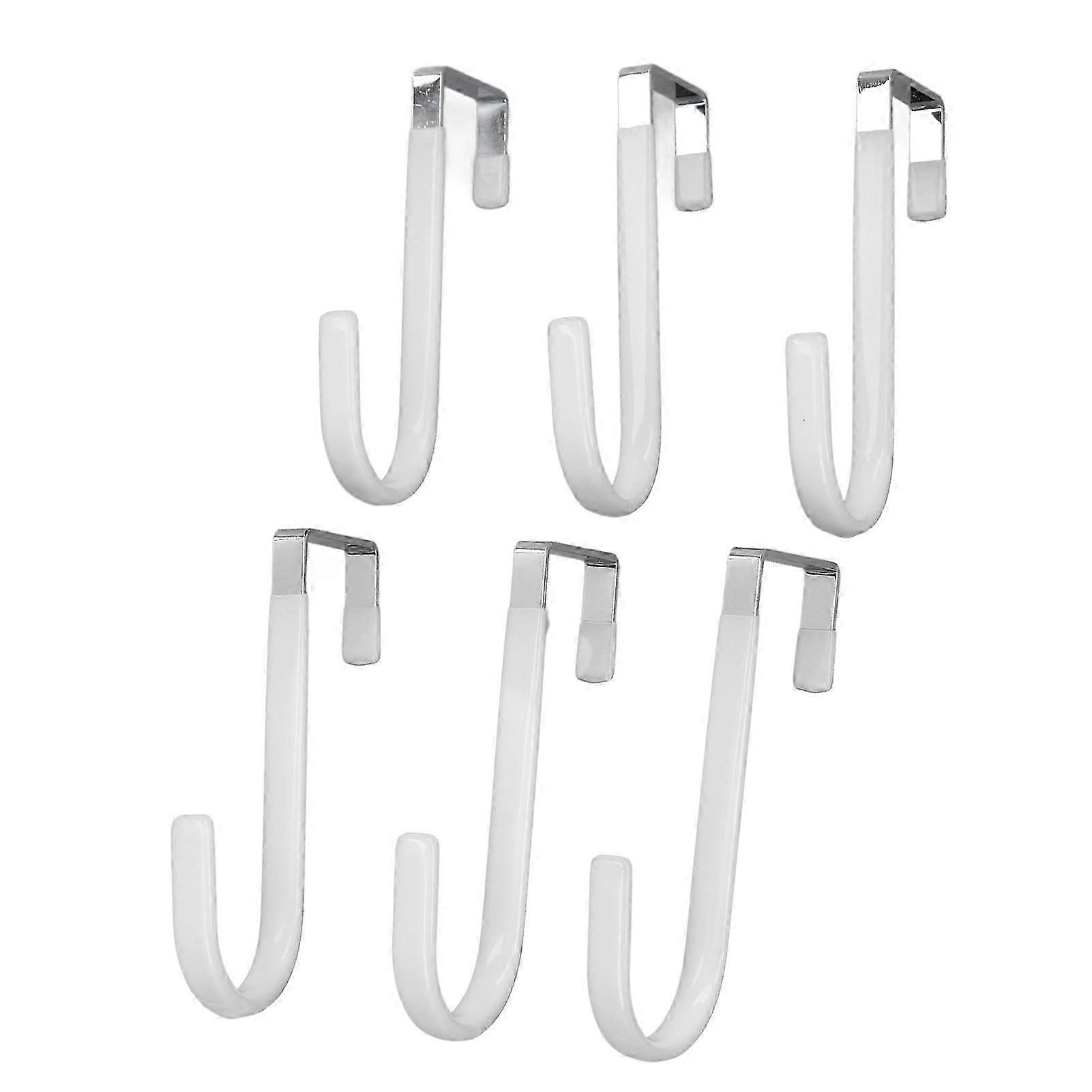 Heavy Duty 6-Pack Over Door Hooks with Anti-Scratch Rubber, Multi-Purpose Hanger for Coats & Towels