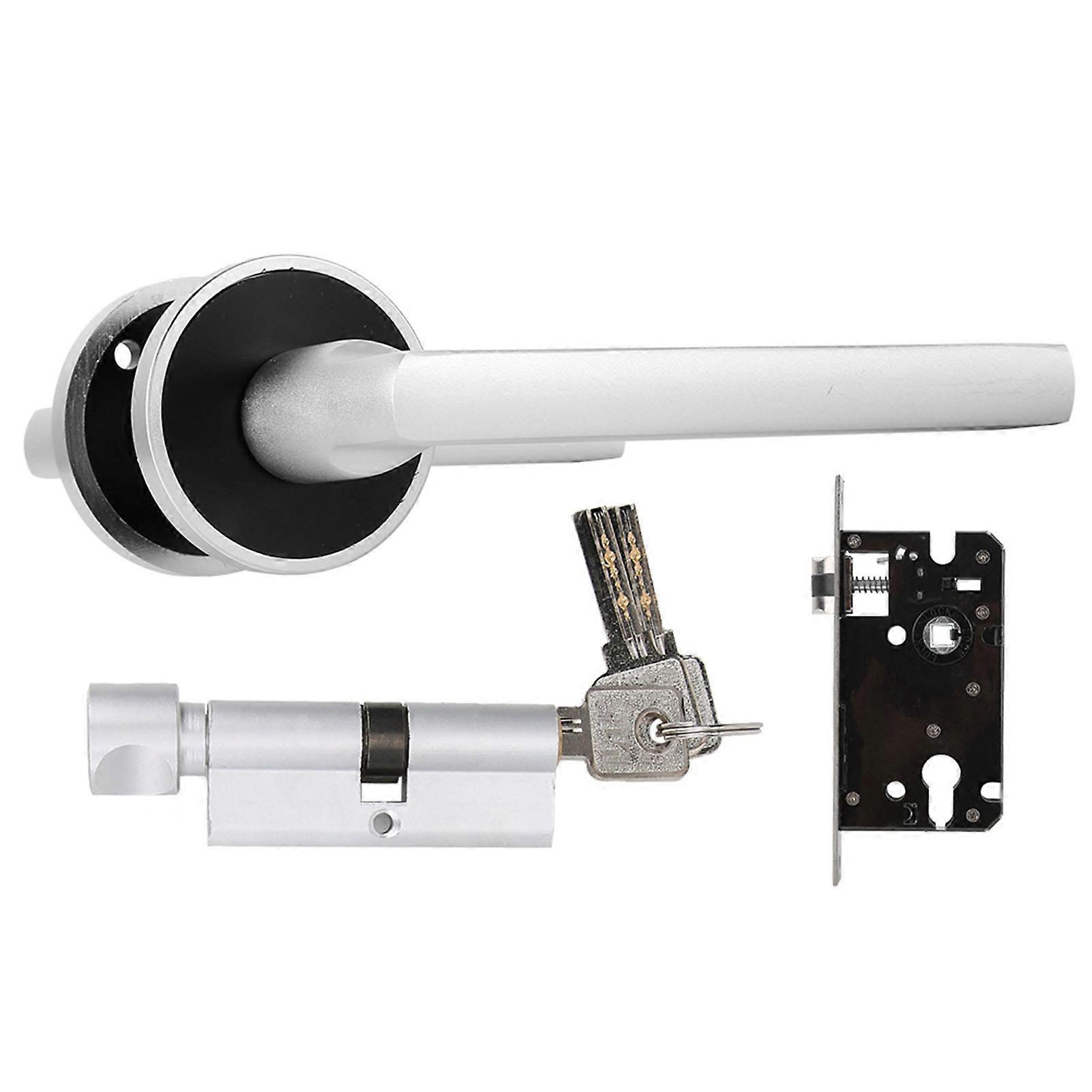 European Style Durable Door Handle Front Back Lever Lock Cylinder With Keys Aluminum