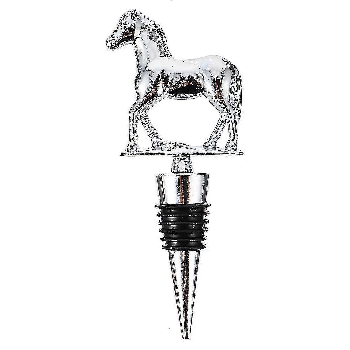 Wine bottle plug with horse design for secure sealing and storage