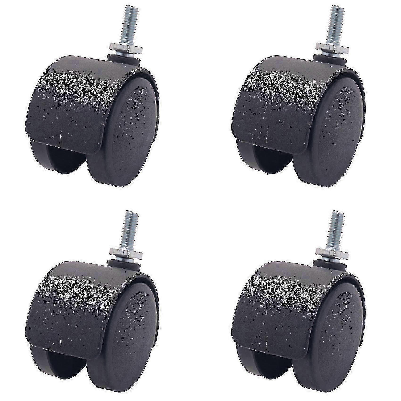6mm Threaded Stem 40mm Wheel Rotatable Caster Black