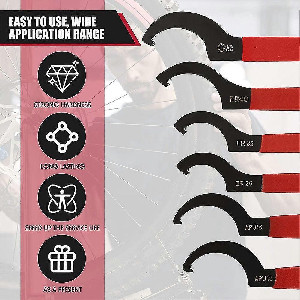 6 Pieces Spanner Wrench Set Adjustable Coilover Wrench Spanners Hook Wrenches Tools Coilover Wrench (tangling)