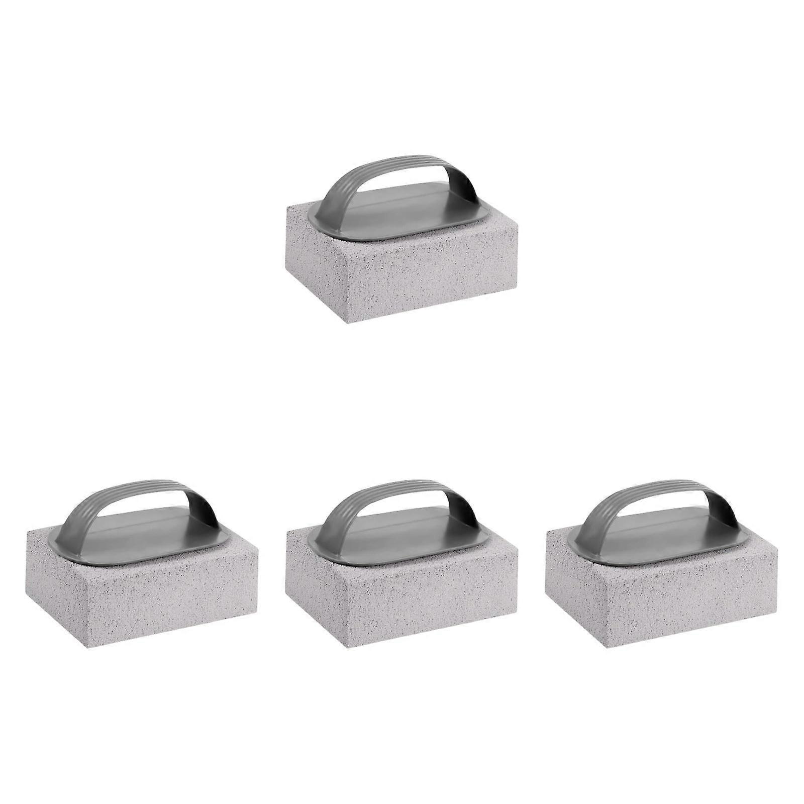 4Pcs Grill Cleaner Blocks Save Labors with Grip for BBQ Grate Flat Top Pools