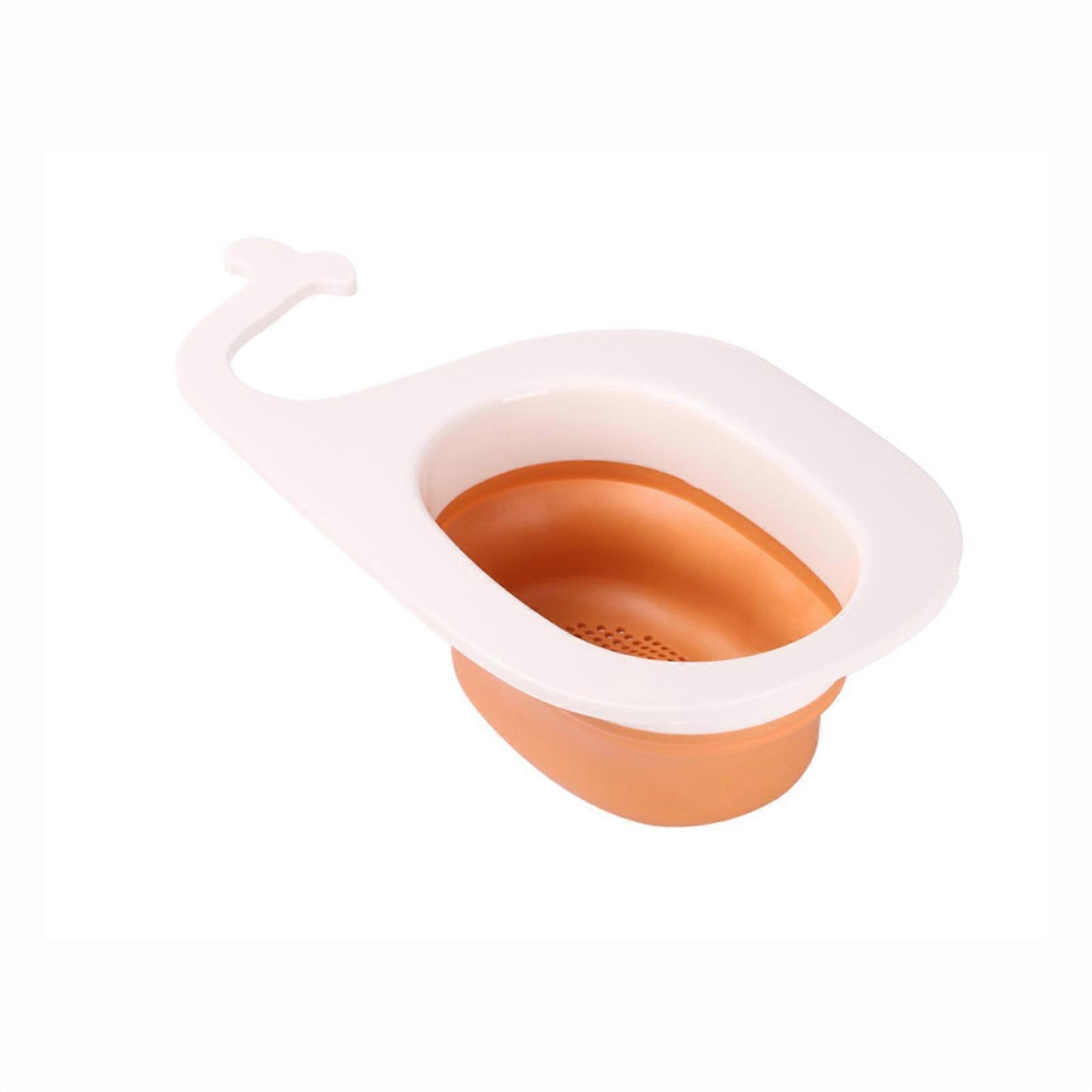 Multi Functional Hanging Sink Strainer Basket, Corner Draining Rack for Kitchen Storage, Compatible with XIUH (Orange)