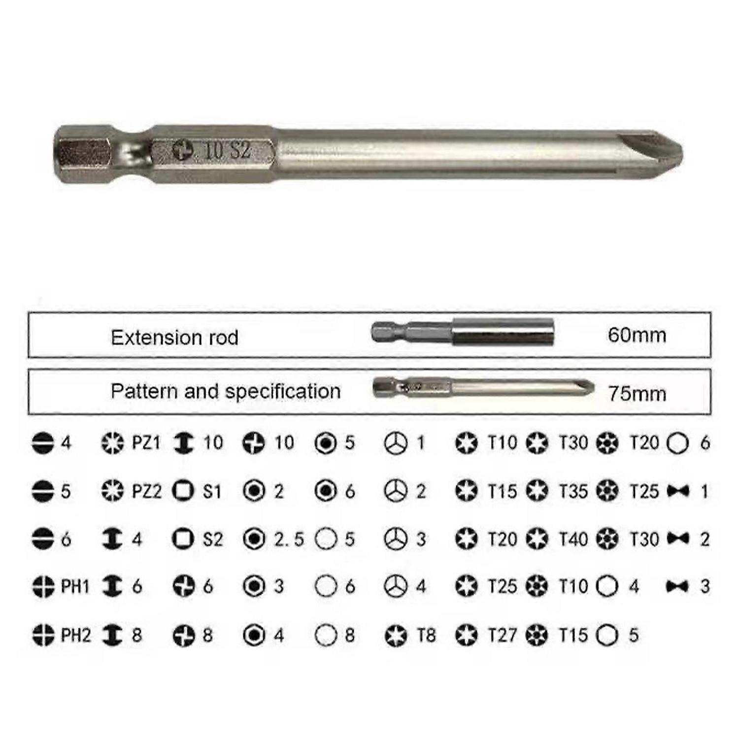 50Pcs Screwdriver Bit Set Security Bit Set Extra Long Magnetic Driver Kit Drill Screwdriver Bit Set 