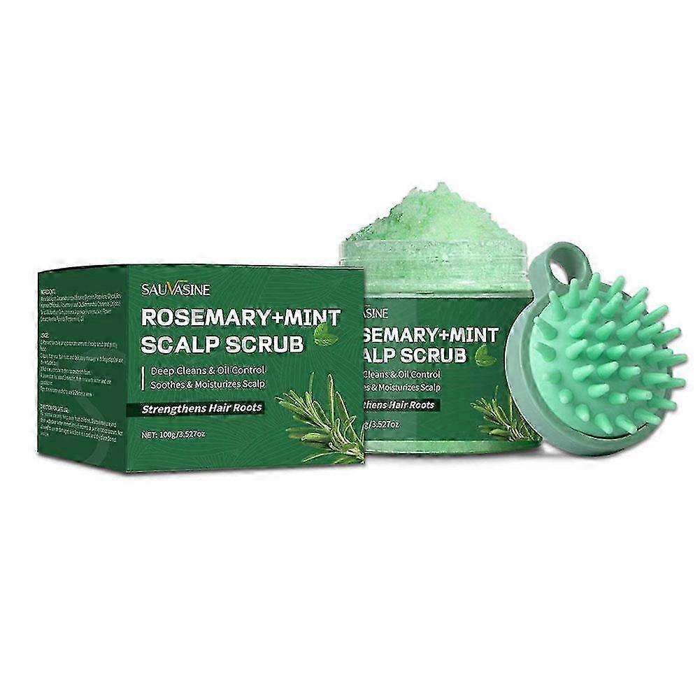 100g(A)$Peppermint Scalp Scrub with Massage Comb Peppermint Scalp Scrub Shampoo
