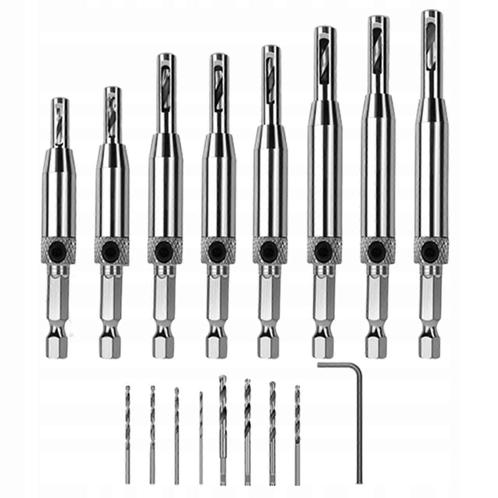 17 Pcs Self Centering Clic Change Hinge Drill Bit