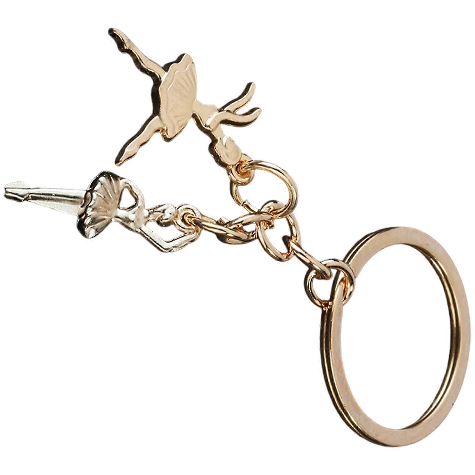 Charming Ballet Performances Inspired Keychain Fashionable Alloy Trinket Ballet Enthusiast Keyring For Creative Souls Multicolor
