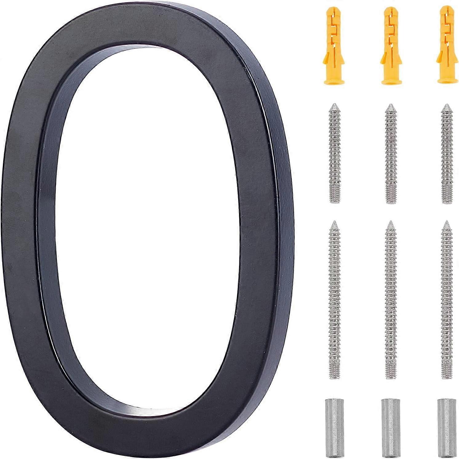 6 Inch Floating House Number 0 Zinc Alloy House Address Numbers Metal Modern House Numbers with Iron Screws for Home Address and Office Numbers