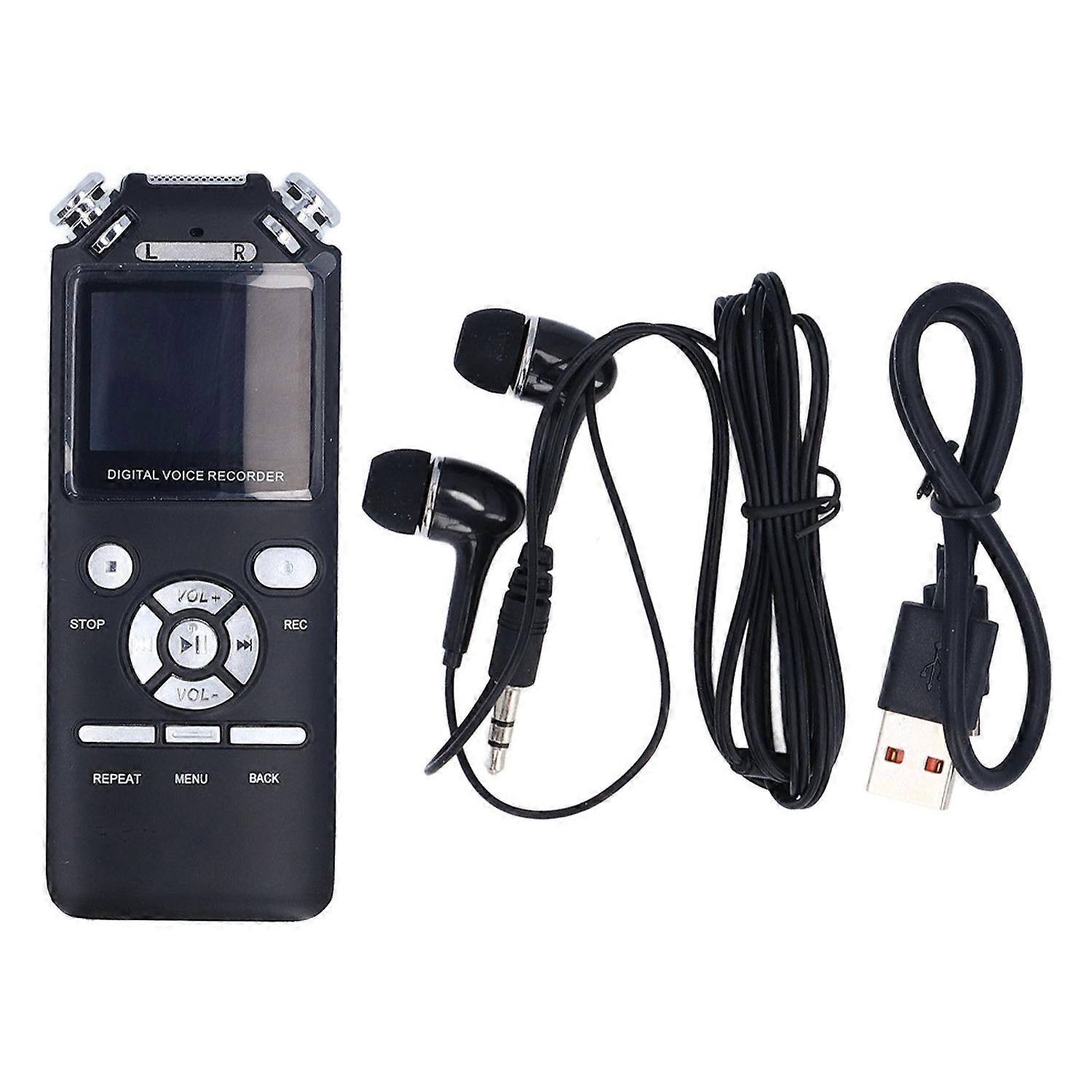 Digital Voice Recorder Smart Noise Reduction Dual Microphone 16GB Storage Portable Voice Recorder wi