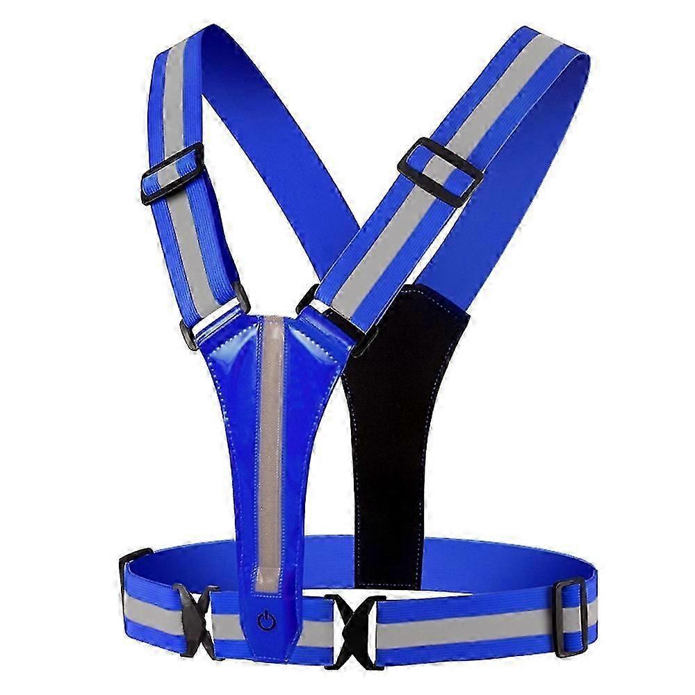 L1 Reflective Running Vest Adjustable Safety Vest with Rechargeable LED Light Compatible For Cycling Jogging