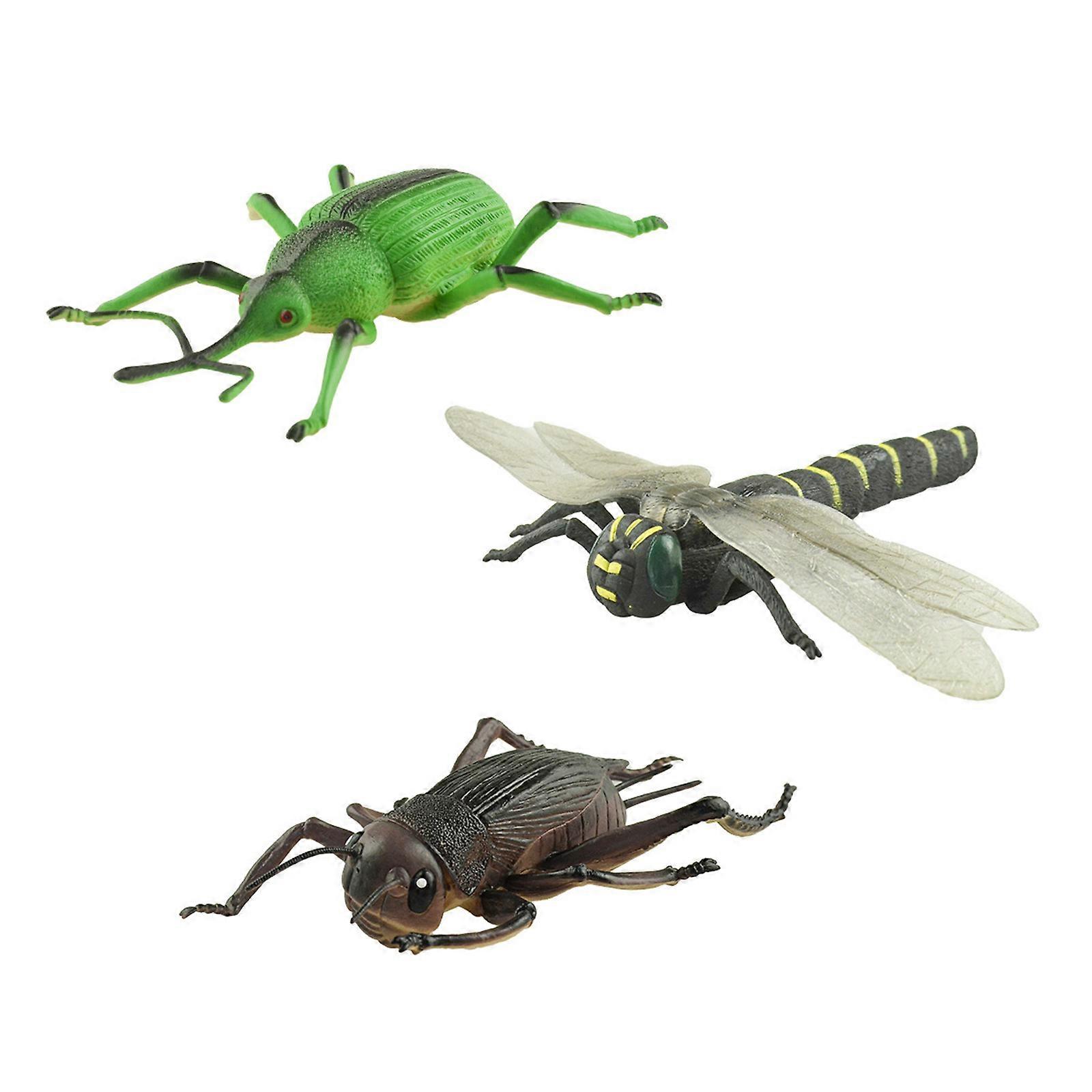 Interactive Insect Toy Collection 3PCS For Children Nature Exploration And Biology Cognitive Development PVC Figurine Multicolor
