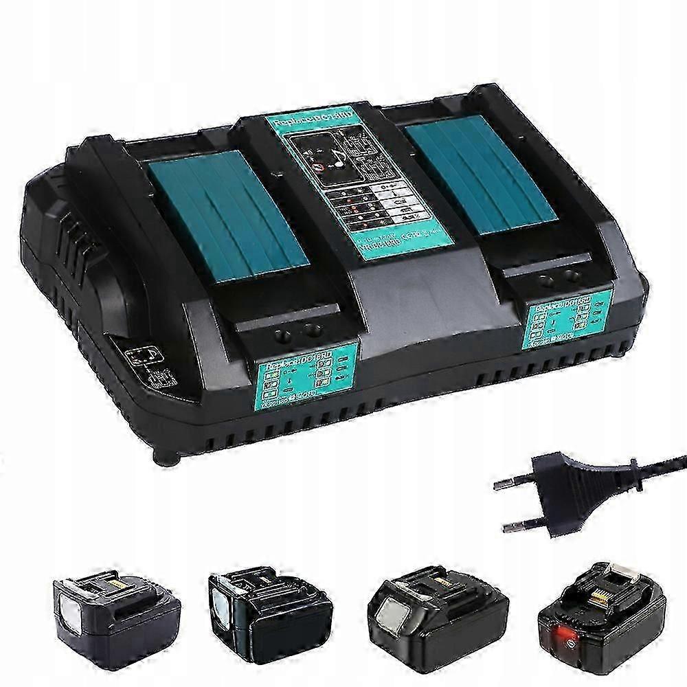 Charger With A 14.4v/18v Lithium Battery Replacement For Makita Dc18rd Dual Charger Power Tool Accessory Part