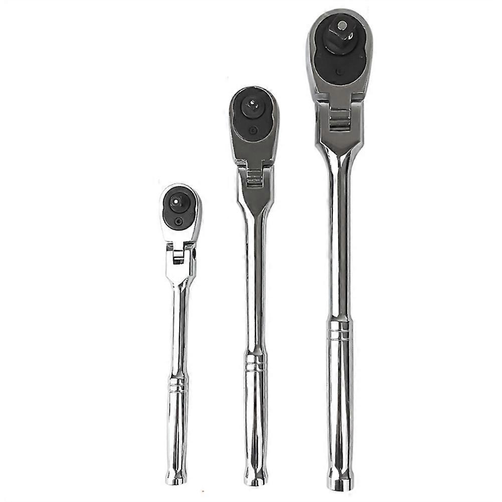 3-Piece Flex-Head Ratchet Set, 1/4", 3/8", 1/2" Drive Ratchet, 72-Tooth with Quick-Release Reversible Design