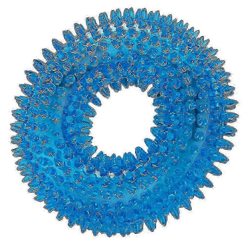 Funny Pet Dog Cat Thorn Circle Ring Squeak Chew Training Sound Interactive Toy