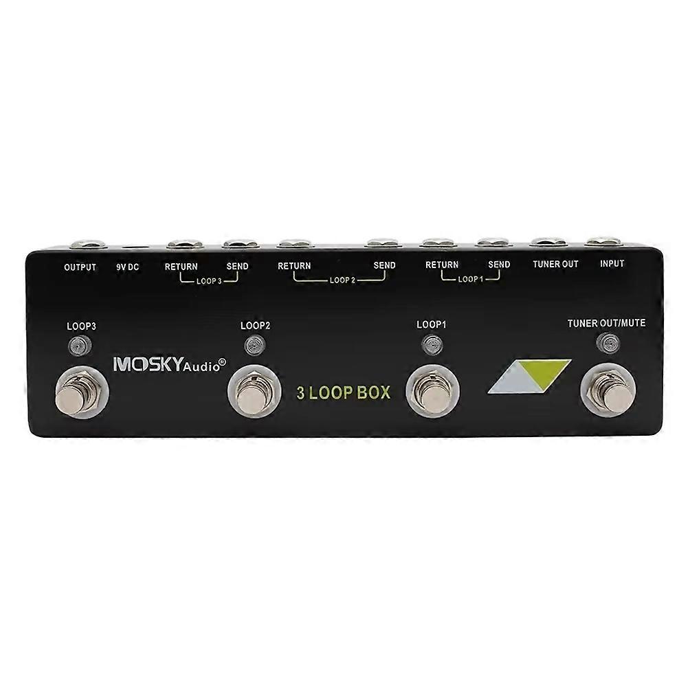 Mosky Audio 3 Loop Box Guitar Effect Pedal True Bypass with Tuner Mute Function Guitar Accessories