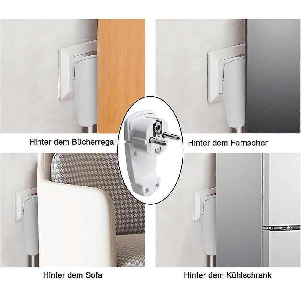 3Pcs Schuko Angled Plug Flat, Schuko Flat Plug 250 V (16 A), Schuko Plug, Schuko Plug Flat, EU Plug