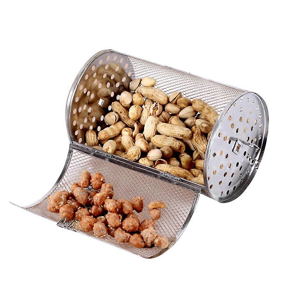BBQ Cage Roaster Drum Silver 7.07X5.50X4.60in Drying Roasting Nuts 1Pcs