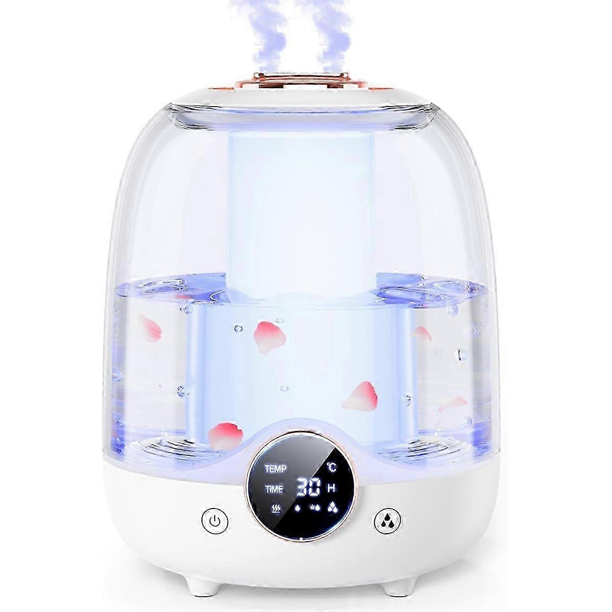 3L Humidifier for Bedroom, 30H Runtime, 20dB Quiet, Dual Nozzles, LED Light, for Baby and Large Rooms
