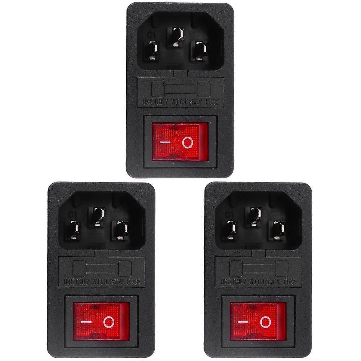 3-Pin Socket AC Power Triple Workout Gym Equipment Exercise Machines Fuse Nylon Copper Set of