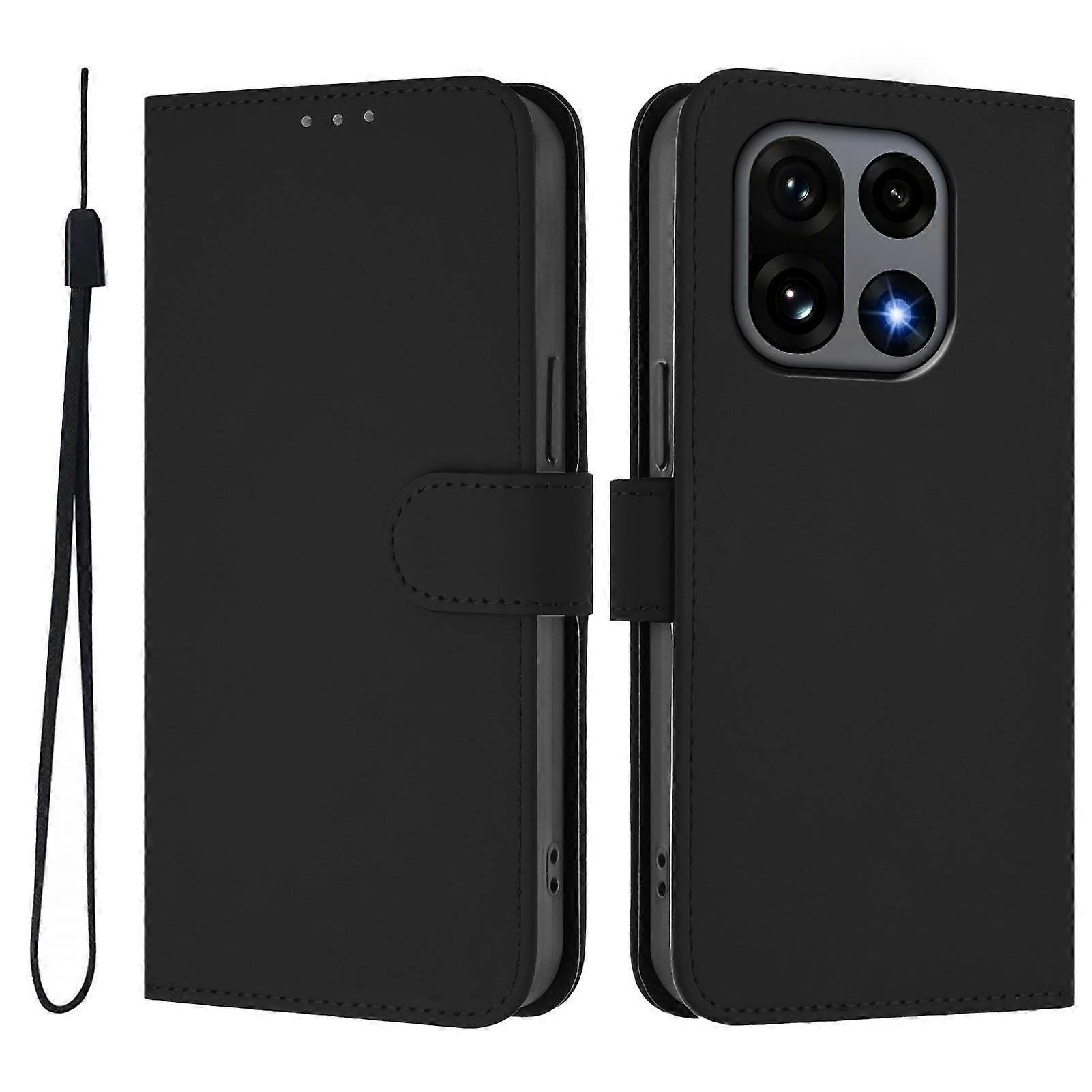 For OnePlus 15 5G Case Solid Color Wallet Leather Phone Cover with Strap