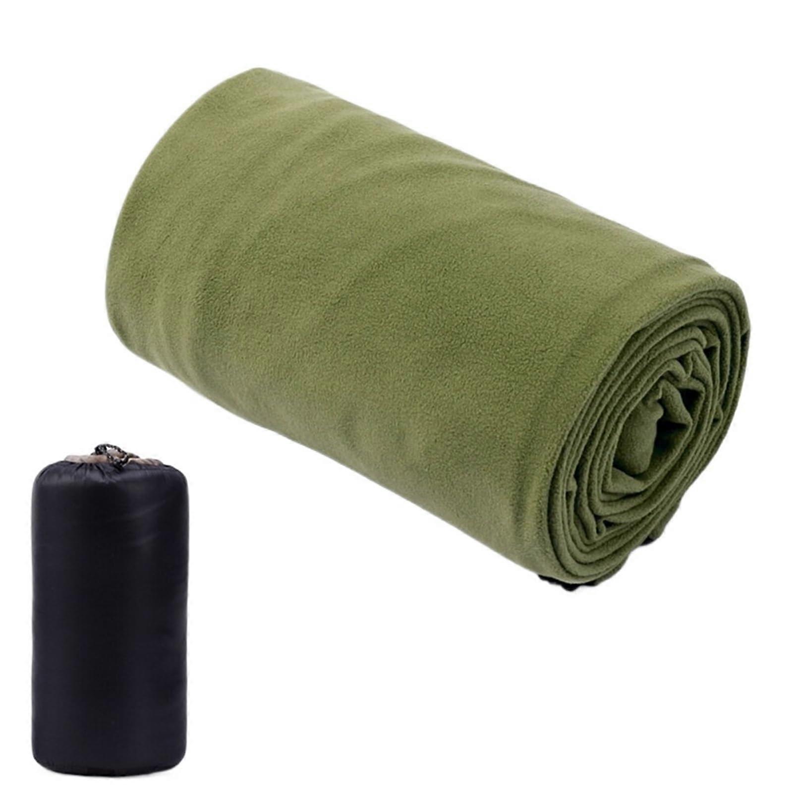 Ultralight Fleece Sleeping Bag Liner with Warm Envelope Design for Camping and Backpacking Green