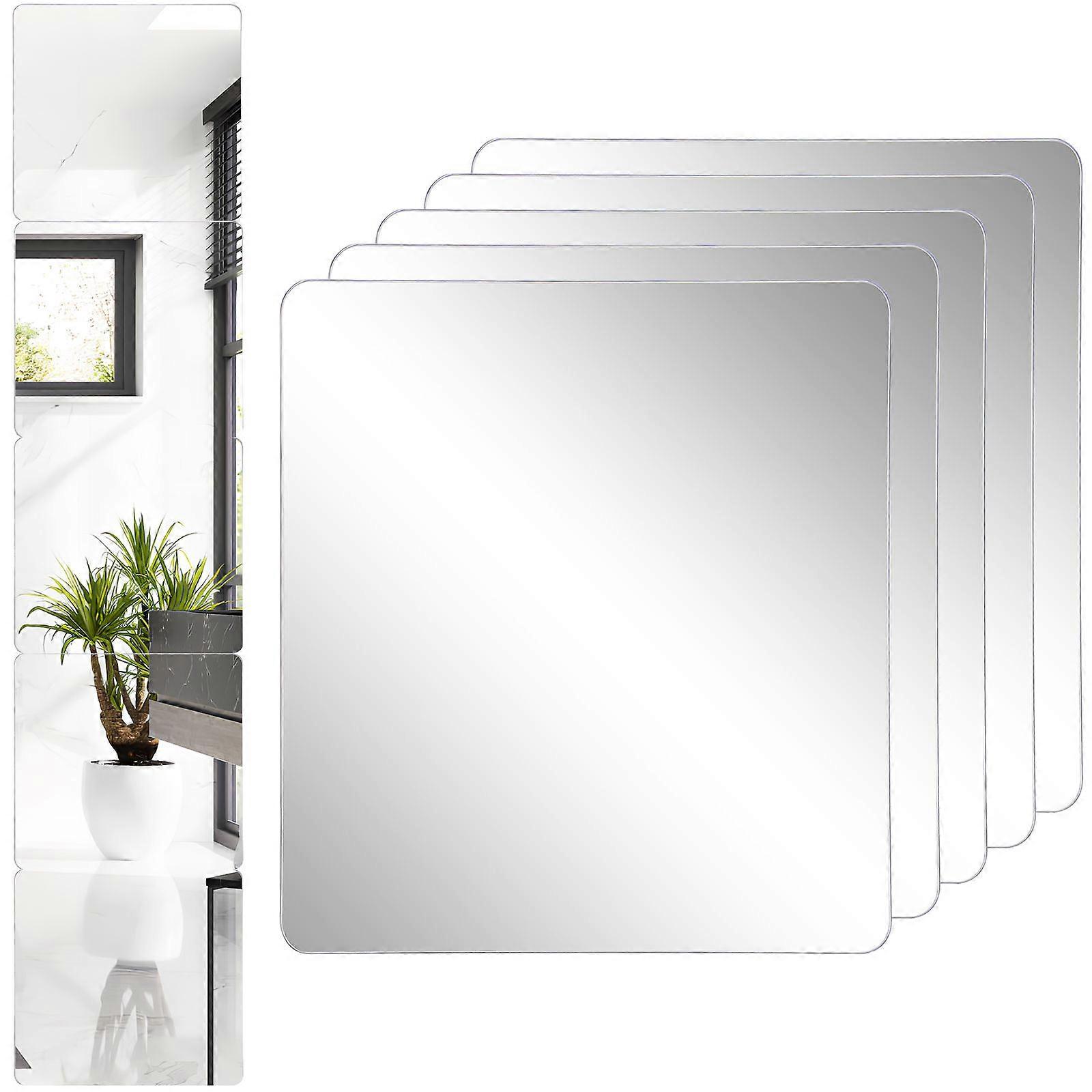Acrylic Self Adhesive Mirror Tiles Square Mirrors for Wall 4Pcs