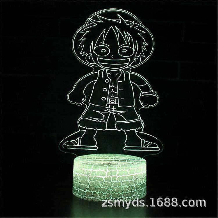 One Piece Monkey D Luffy 3D Lamp Anime Figure Night Light USB Colorful Visual 3D Lamp LED Ornaments Figure Zoro Usopp Hottoys
