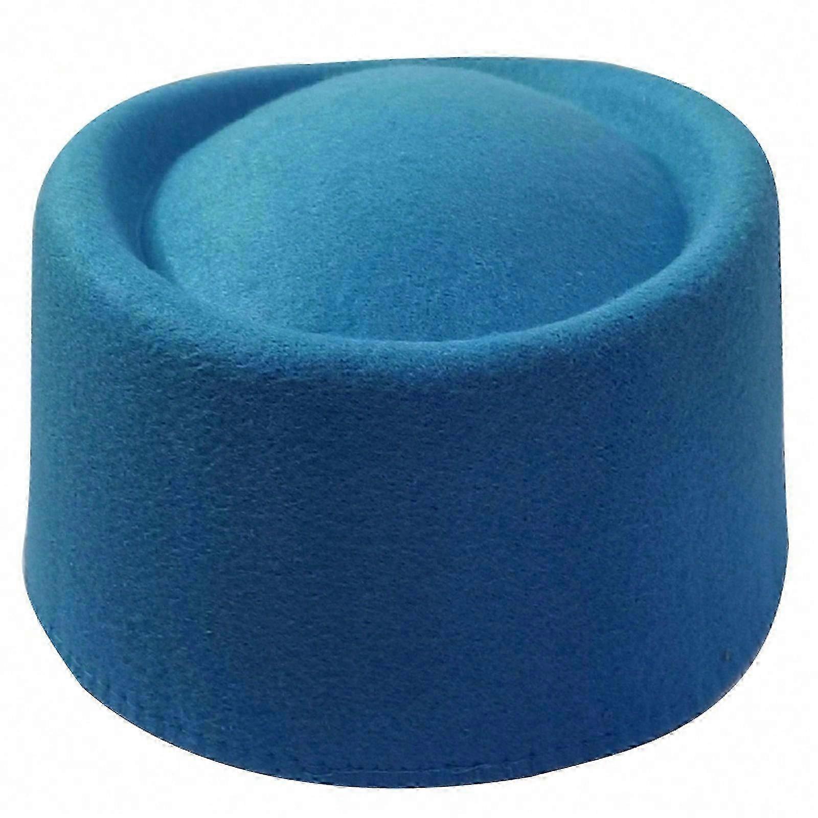 Millinery Fedoras Top Hat Fascinator Base Dress Up Top Hat For Stewardess Air Hostesses Casual Hat Multiple Color Lake Blue