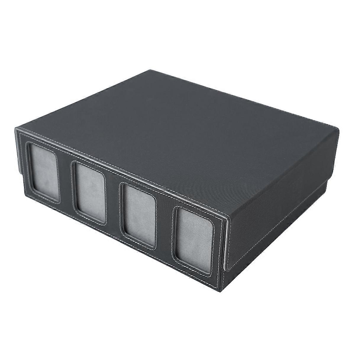 Card Storage Box for Trading Cards with Viewing Window, gray