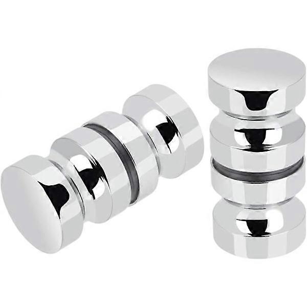 2 Pairs Steel Sliding Shower Door Knobs Glass Shower