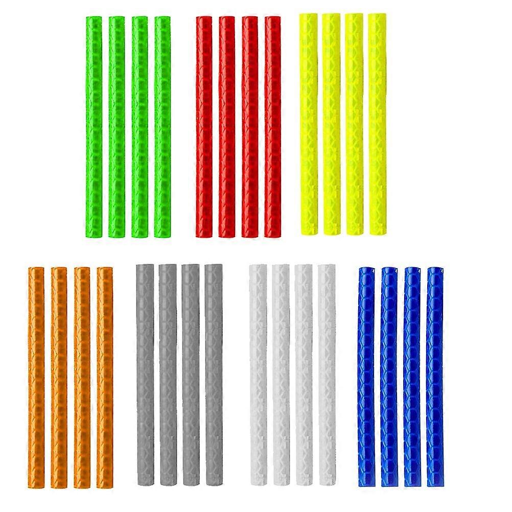 Reflective Warning Stripe Tube for Bicycle Use Assorted Color ABS Material Enhances Safety with Durable Lightweight Design 84pcs