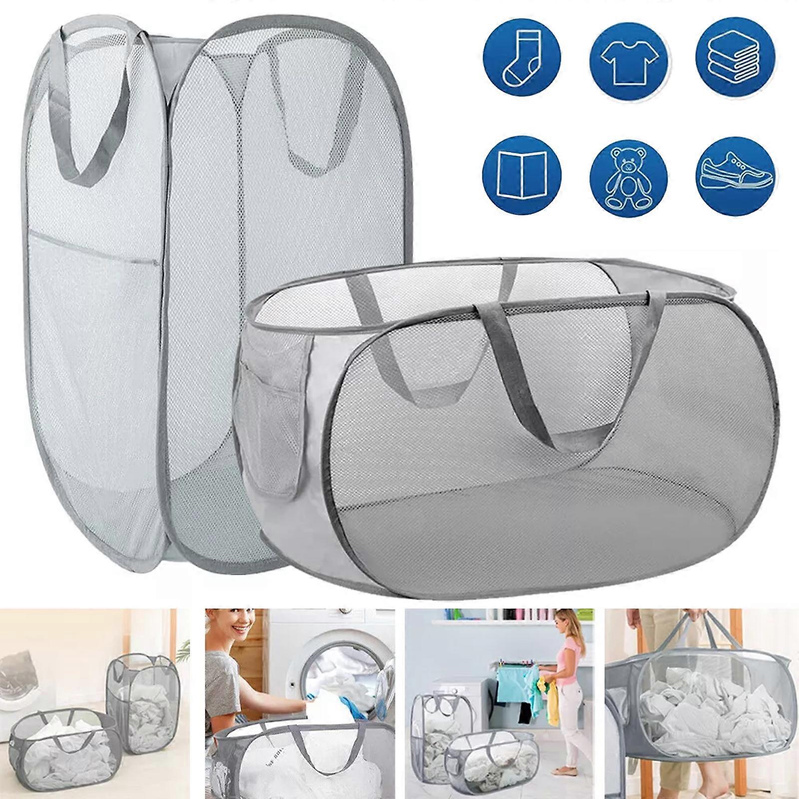 WäSchesack, Pop-Up-Waschtasche WäSchekorb Aus Netzstoff Faltbarer Platzsparend