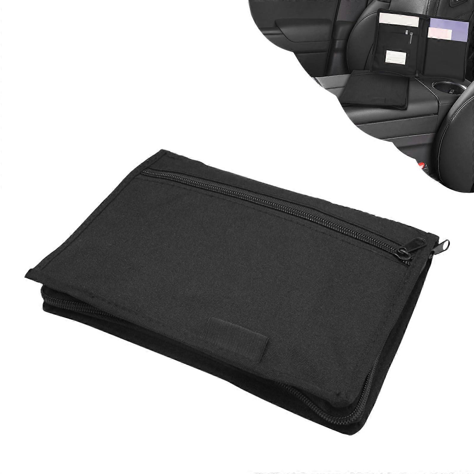 Car Document Organizer with MultiPocket Storage and Zippered Closure for Glove Box