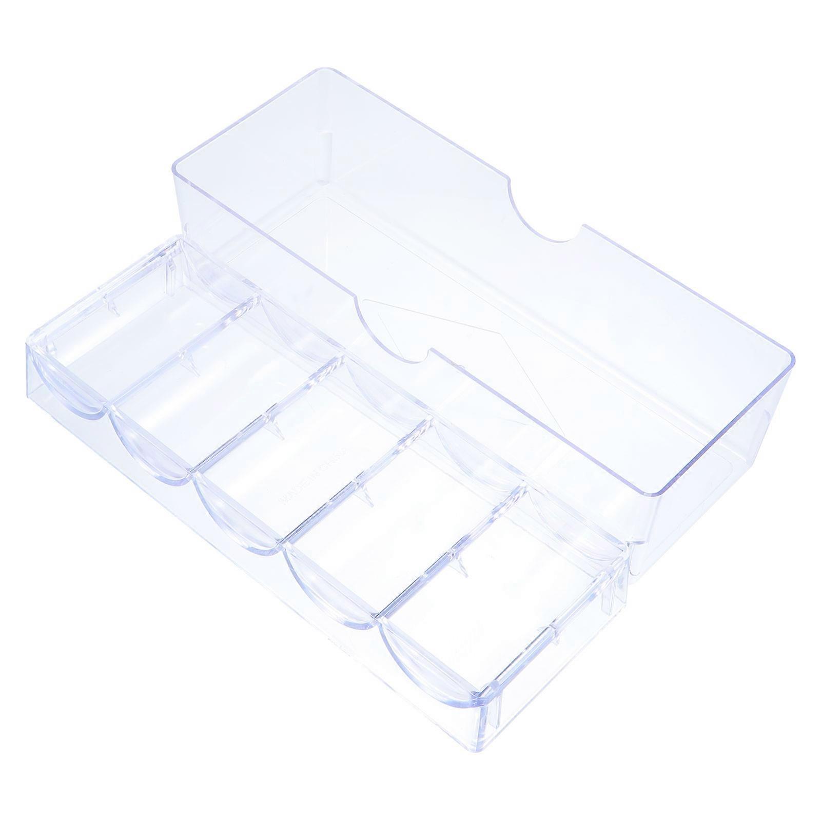 Transparent Mahjong Chips Storage Organizer with Five Grid Design for Easy Classification and Large Capacity 100 Chips Box PS Material