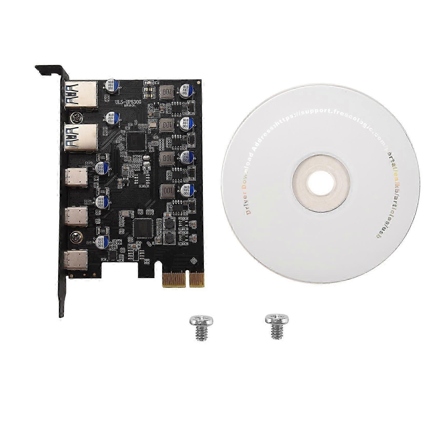 PCIe Expansion Card to 5 Port (3X USB C,2X USB 3.0-A ) PCI Express Expansion Card for Windows 10/8/7 and MAC OS 10.8.2