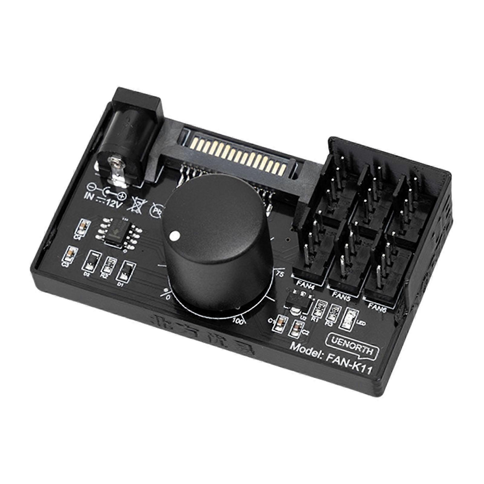 PWM Fan Speed Controller Compact Practical SATA DC Power for PC Case Chassis