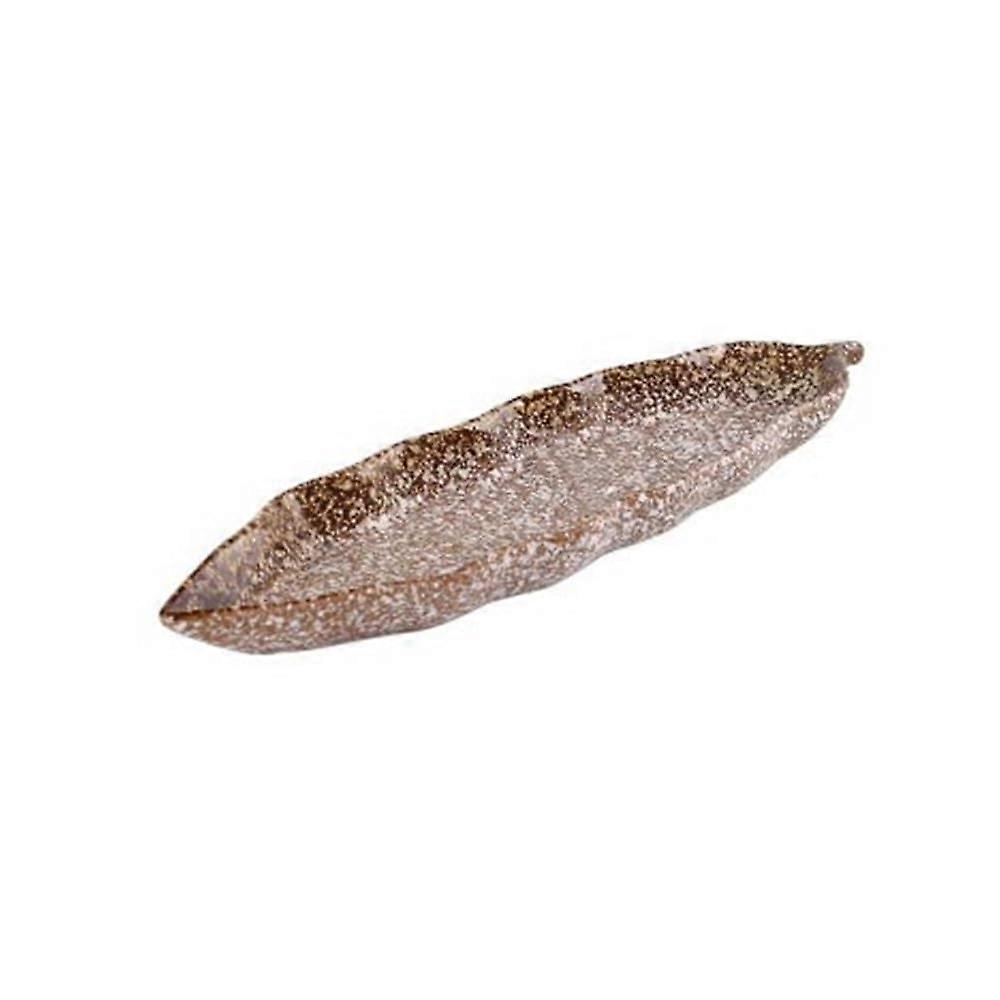 Ceramic Serving Platter Large Rectangular Sushi Plate Elegant Microwave Dishwasher Safe Brown Tray